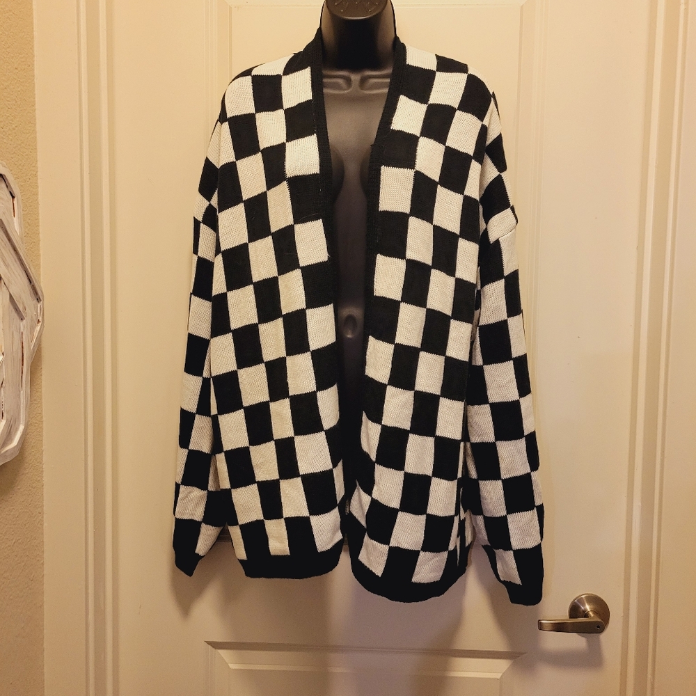 Black & White Checkard Boutique Cardigan